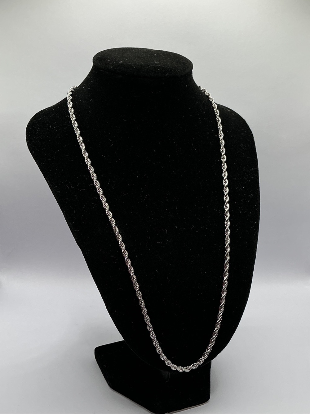Silver Rope Chain Necklace - 3mm x 20 inch